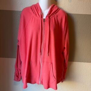 Calvin Klein Performance Women’s Plus 3X Salmon Lightweight Hoodie Full Zip